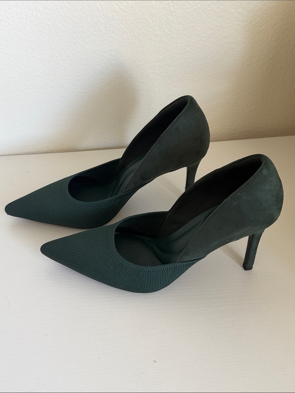 Classic Pointed-Toe Dark Green Stiletto Pumps